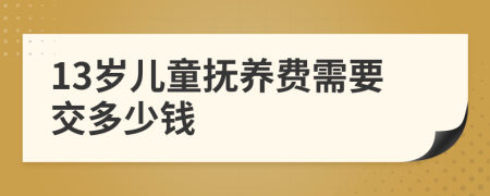 13岁儿童抚养费需要交多少钱