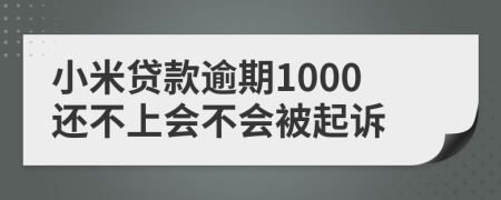 小米贷款逾期1000还不上会不会被起诉