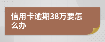 信用卡逾期38万要怎么办