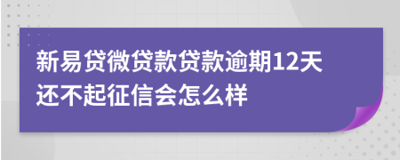 新易贷微贷款贷款逾期12天还不起征信会怎么样