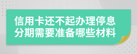 信用卡还不起办理停息分期需要准备哪些材料