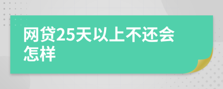 网贷25天以上不还会怎样