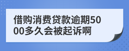 借购消费贷款逾期5000多久会被起诉啊