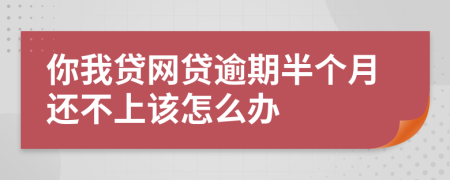 你我贷网贷逾期半个月还不上该怎么办
