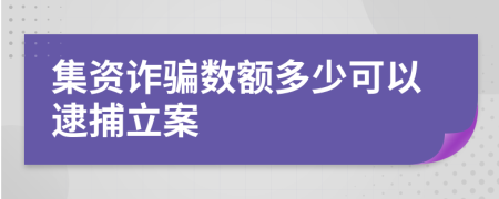 集资诈骗数额多少可以逮捕立案