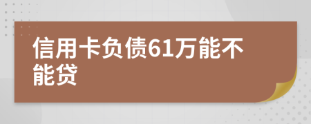 信用卡负债61万能不能贷
