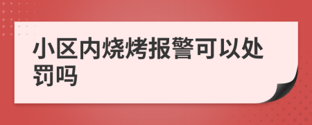 小区内烧烤报警可以处罚吗
