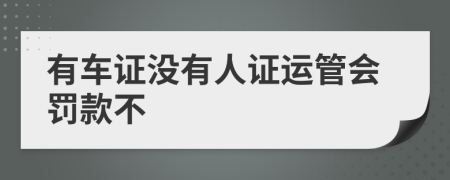 有车证没有人证运管会罚款不