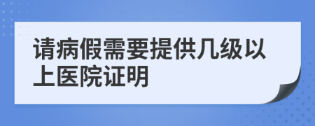 请病假需要提供几级以上医院证明