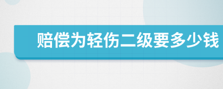 赔偿为轻伤二级要多少钱