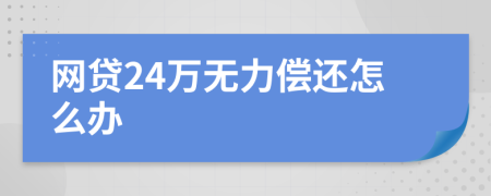 网贷24万无力偿还怎么办