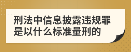 刑法中信息披露违规罪是以什么标准量刑的