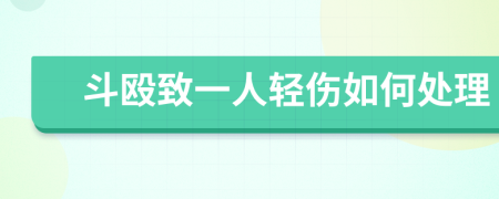 斗殴致一人轻伤如何处理