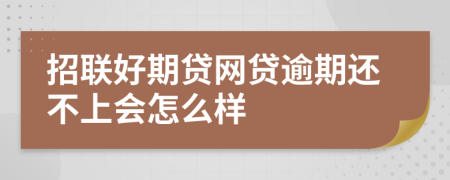 招联好期贷网贷逾期还不上会怎么样