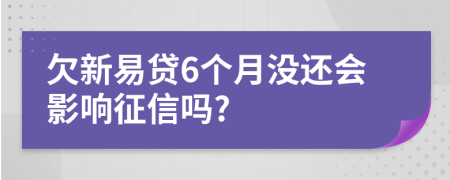 欠新易贷6个月没还会影响征信吗?