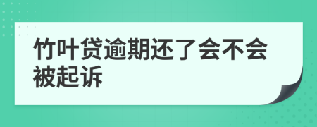 竹叶贷逾期还了会不会被起诉