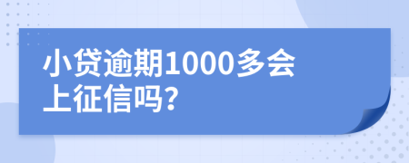 小贷逾期1000多会上征信吗？