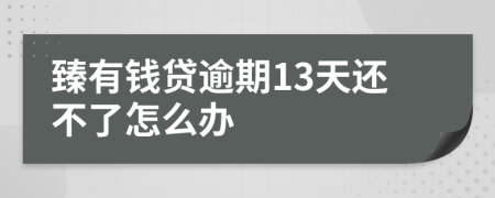 臻有钱贷逾期13天还不了怎么办