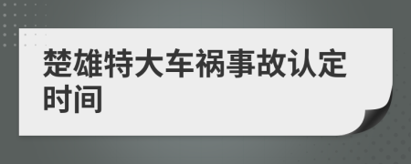 楚雄特大车祸事故认定时间
