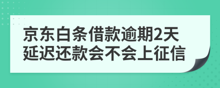 京东白条借款逾期2天延迟还款会不会上征信