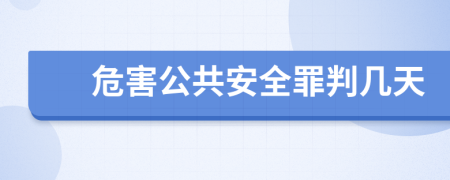 危害公共安全罪判几天