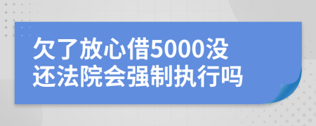 欠了放心借5000没还法院会强制执行吗