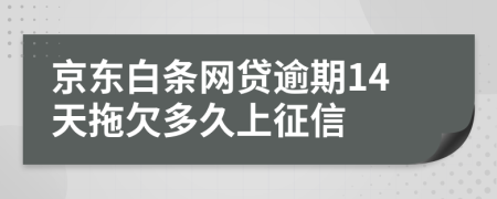 京东白条网贷逾期14天拖欠多久上征信