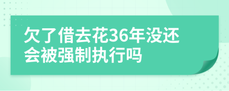 欠了借去花36年没还会被强制执行吗