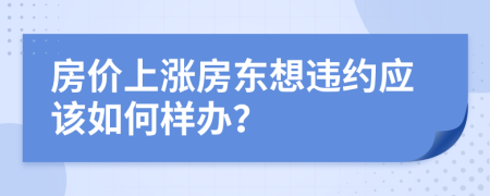 房价上涨房东想违约应该如何样办？