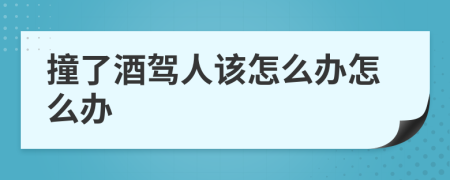 撞了酒驾人该怎么办怎么办