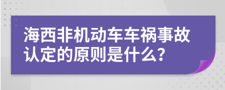 海西非机动车车祸事故认定的原则是什么？