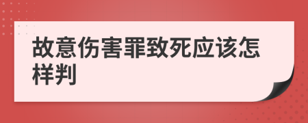 故意伤害罪致死应该怎样判