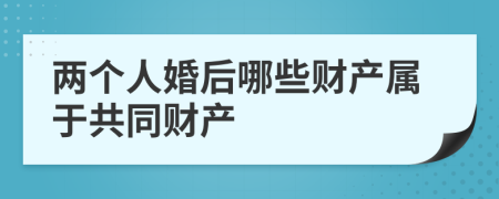 两个人婚后哪些财产属于共同财产