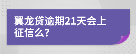 翼龙贷逾期21天会上征信么？