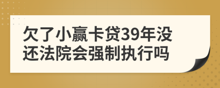 欠了小赢卡贷39年没还法院会强制执行吗