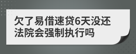 欠了易借速贷6天没还法院会强制执行吗