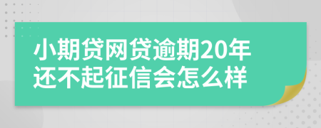 小期贷网贷逾期20年还不起征信会怎么样