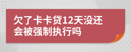 欠了卡卡贷12天没还会被强制执行吗