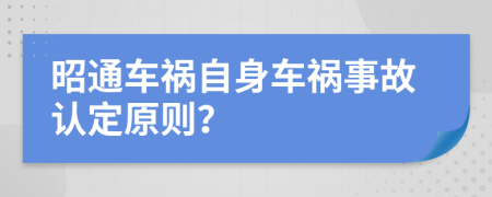 昭通车祸自身车祸事故认定原则？