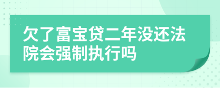 欠了富宝贷二年没还法院会强制执行吗