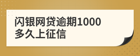 闪银网贷逾期1000多久上征信