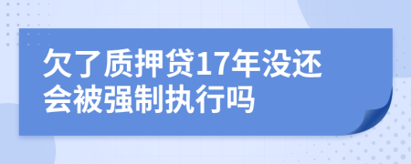 欠了质押贷17年没还会被强制执行吗