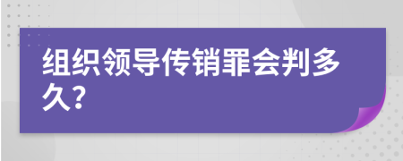 组织领导传销罪会判多久？