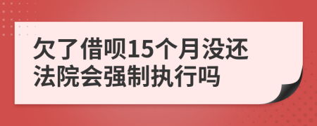 欠了借呗15个月没还法院会强制执行吗