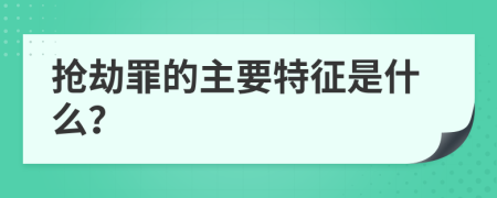抢劫罪的主要特征是什么？