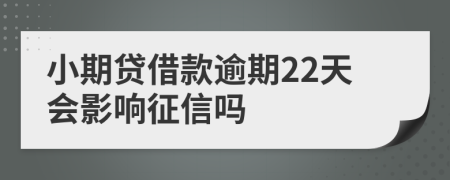 小期贷借款逾期22天会影响征信吗