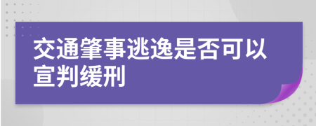 交通肇事逃逸是否可以宣判缓刑