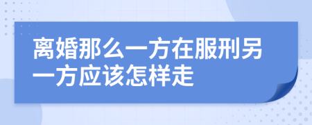 离婚那么一方在服刑另一方应该怎样走