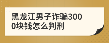 黑龙江男子诈骗3000块钱怎么判刑