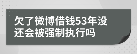 欠了微博借钱53年没还会被强制执行吗